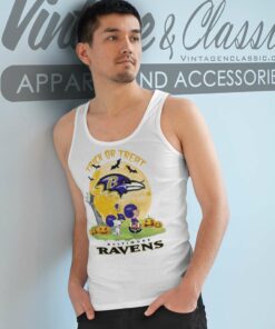 Snoopy Trick Or Treat Halloween Baltimore Ravens Tank Top Racerback