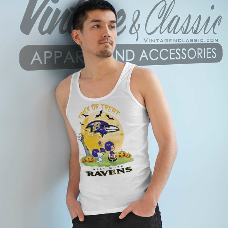 Snoopy Trick Or Treat Halloween Baltimore Ravens Tank Top Racerback Snoopy Trick Or Treat Halloween Baltimore Ravens Tank Top Racerback