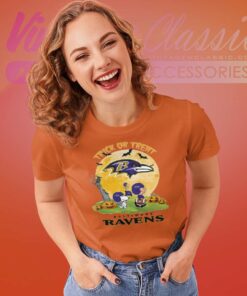 Snoopy Trick Or Treat Halloween Baltimore Ravens Women TShirt