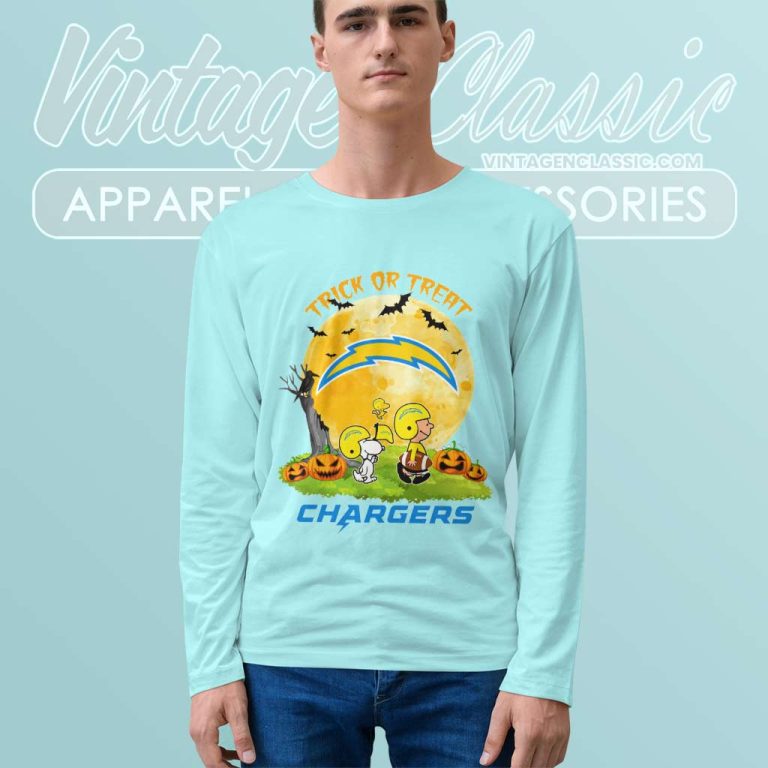 Snoopy Trick Or Treat Halloween Los Angeles Chargers Long Sleeve Tee Snoopy Trick Or Treat Halloween Los Angeles Chargers Long Sleeve Tee