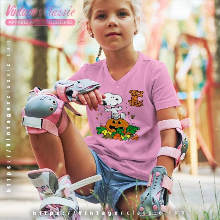 Snoopy Trick Or Treat Halloween kids Vneck Snoopy Trick Or Treat Halloween kids Vneck