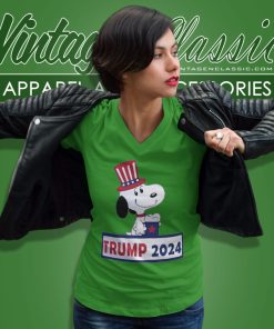 Snoopy Trump 2024 V Neck TShirt