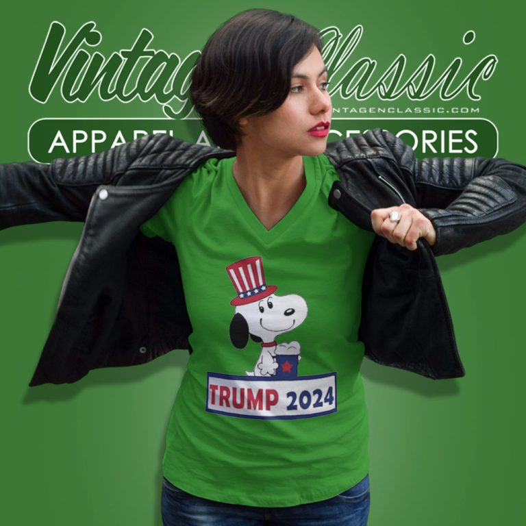 Snoopy Trump 2024 V Neck TShirt Snoopy Trump 2024 V Neck TShirt