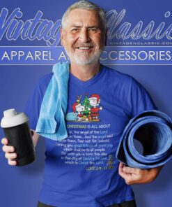 Snoopy What Christmas Is All About Luke 2 9 11 V Neck TShirt