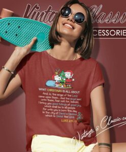 Snoopy What Christmas Is All About Luke 2 9 11 Women TShirt