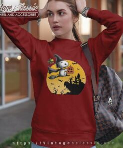 Snoopy Witch And Woodstock Bat Halloween Sweatshirt