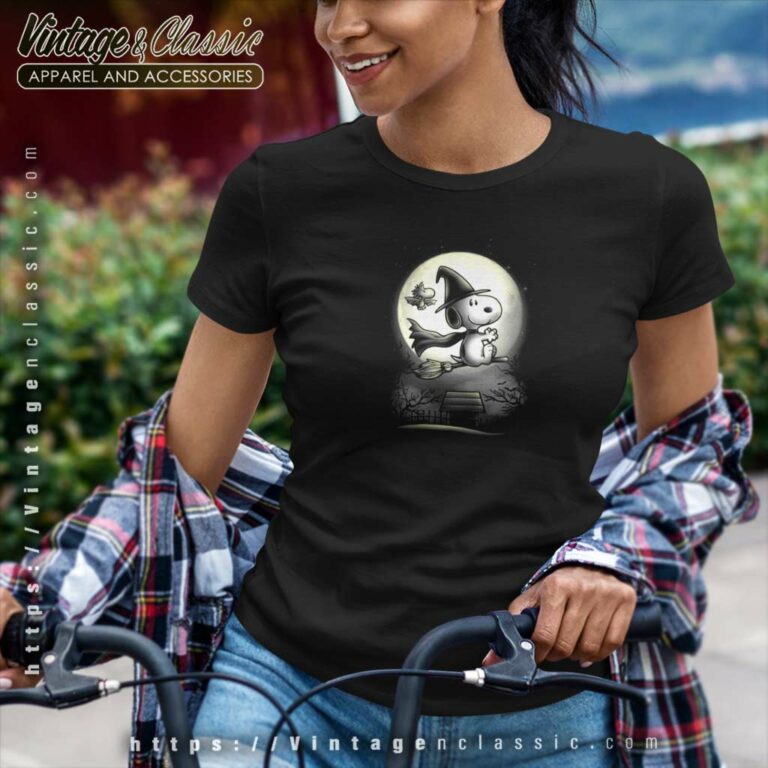 Snoopy Witch And Woodstock Night Halloween Women TShirt Snoopy Witch And Woodstock Night Halloween Women TShirt