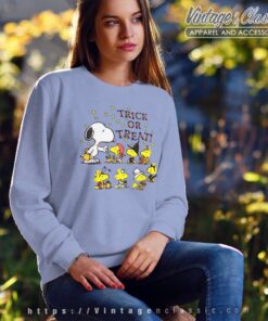 Snoopy Witch Woodstock Halloween Trick Or Treat Sweatshirt