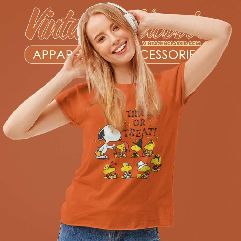 Snoopy Witch Woodstock Halloween Trick Or Treat Women TShirt Snoopy Witch Woodstock Halloween Trick Or Treat Women TShirt