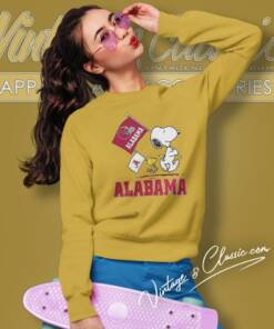 Snoopy Woodstock Alabama Crimson Tide Flag Sweatshirt