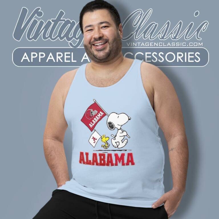 Snoopy Woodstock Alabama Crimson Tide Flag Tank Top Racerback Snoopy Woodstock Alabama Crimson Tide Flag Tank Top Racerback