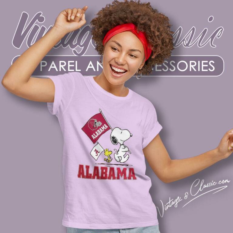 Snoopy Woodstock Alabama Crimson Tide Flag Women T Shirt Snoopy Woodstock Alabama Crimson Tide Flag Women T Shirt