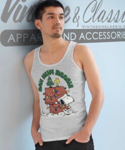 Snoopy Woodstock Bah Hum Beagle Christmas Tank Top Racerback