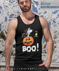 Snoopy Woodstock Boo Pumpkin Halloween Tank Top Racerback