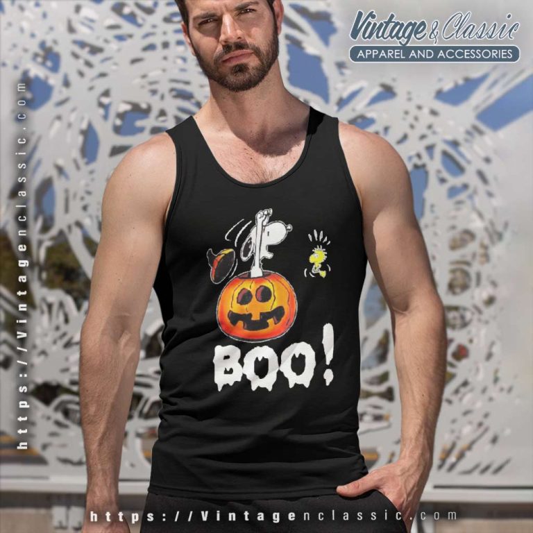 Snoopy Woodstock Boo Pumpkin Halloween Tank Top Racerback Snoopy Woodstock Boo Pumpkin Halloween Tank Top Racerback