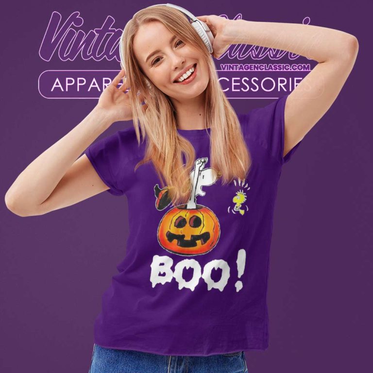 Snoopy Woodstock Boo Pumpkin Halloween Women TShirt Snoopy Woodstock Boo Pumpkin Halloween Women TShirt