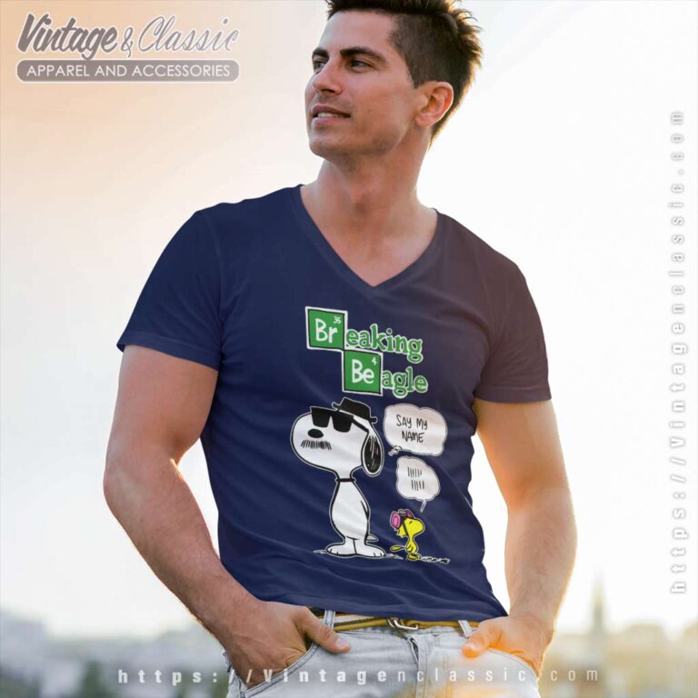 Snoopy Woodstock Breaking Beagle Say My Name V Neck TShirt Snoopy Woodstock Breaking Beagle Say My Name V Neck TShirt