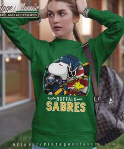 Snoopy Woodstock Buffalo Sabres Ice Hockey NHL Sweatshirt