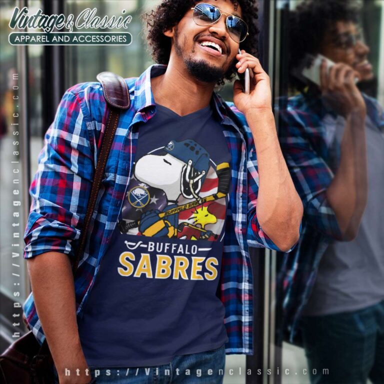 Snoopy Woodstock Buffalo Sabres Ice Hockey NHL V Neck TShirt Snoopy Woodstock Buffalo Sabres Ice Hockey NHL V Neck TShirt