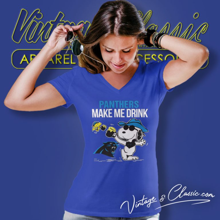 Snoopy Woodstock Carolina Panthers Makes Me Drink Beer V Neck TShirt Snoopy Woodstock Carolina Panthers Makes Me Drink Beer V Neck TShirt