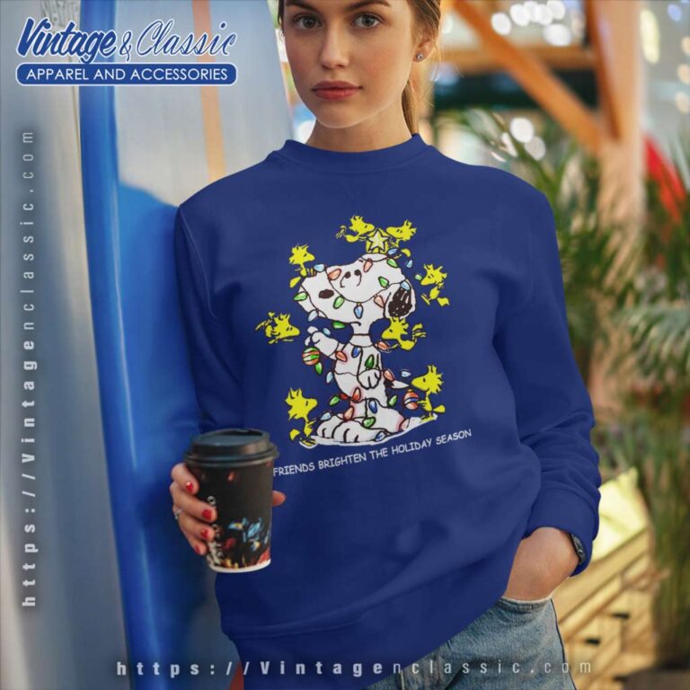 Snoopy Woodstock Christmas Brighten Friends The Holiday Season Sweatshirt Snoopy Woodstock Christmas Brighten Friends The Holiday Season Sweatshirt