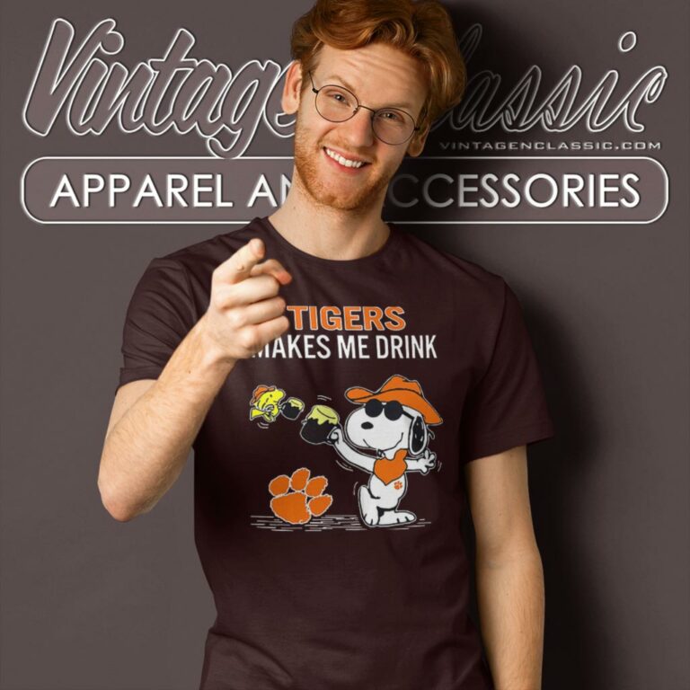 Snoopy Woodstock Clemson Tigers Make Me Drink T Shirt Snoopy Woodstock Clemson Tigers Make Me Drink T Shirt