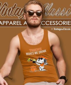 Snoopy Woodstock Clemson Tigers Make Me Drink Tank Top Racerback