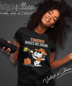 Snoopy Woodstock Clemson Tigers Make Me Drink Women T Shirt