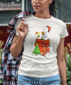 Snoopy Woodstock Cleveland Browns Christmas Women TShirt