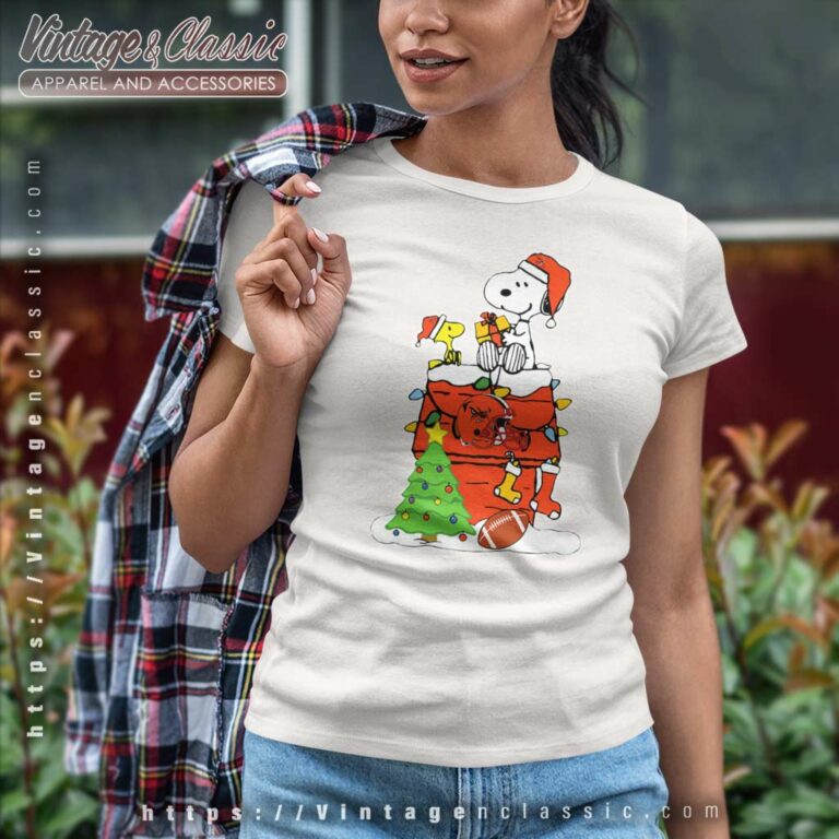 Snoopy Woodstock Cleveland Browns Christmas Women TShirt Snoopy Woodstock Cleveland Browns Christmas Women TShirt