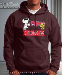 Snoopy Woodstock Cleveland Indians Hoodie