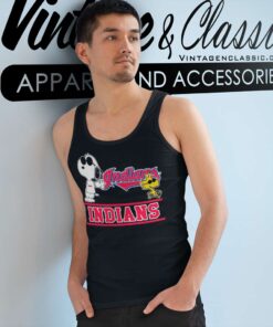Snoopy Woodstock Cleveland Indians Tank Top Racerback