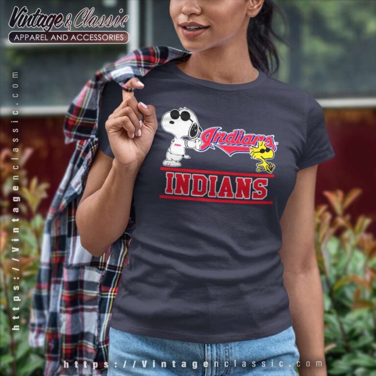 Snoopy Woodstock Cleveland Indians Women TShirt Snoopy Woodstock Cleveland Indians Women TShirt