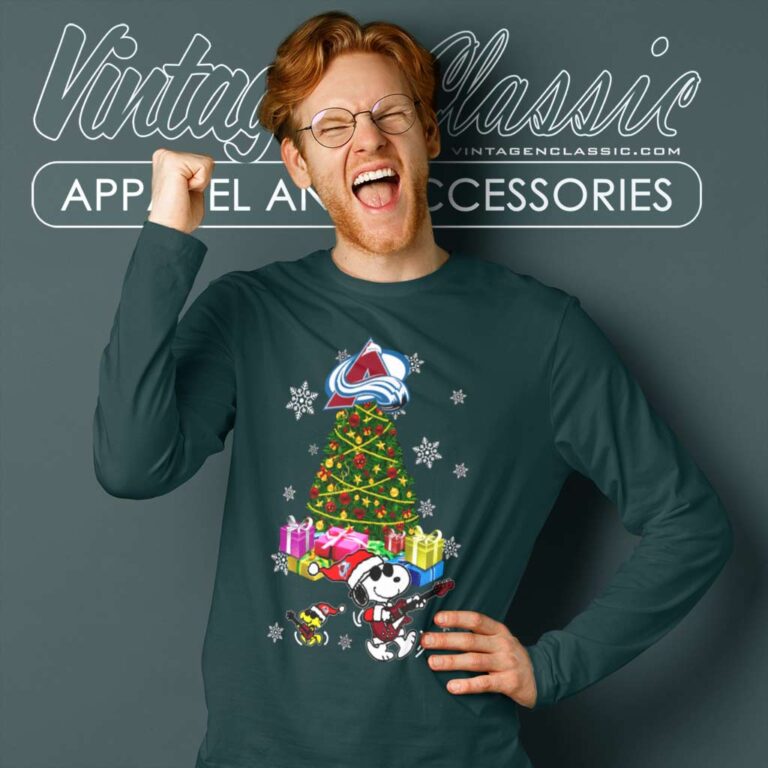Snoopy Woodstock Colorado Avalanche Christmas Long Sleeve Tee Snoopy Woodstock Colorado Avalanche Christmas Long Sleeve Tee
