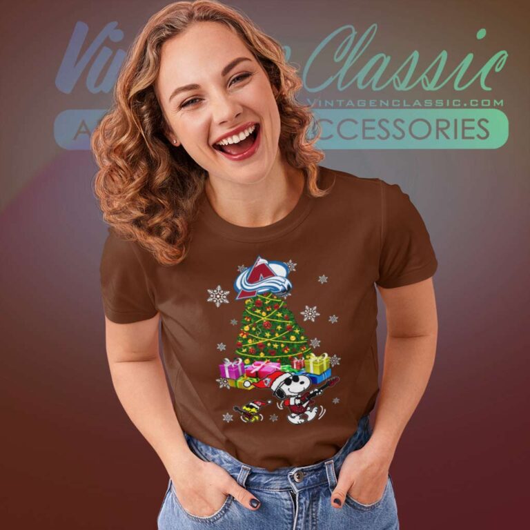 Snoopy Woodstock Colorado Avalanche Christmas Women TShirt Snoopy Woodstock Colorado Avalanche Christmas Women TShirt