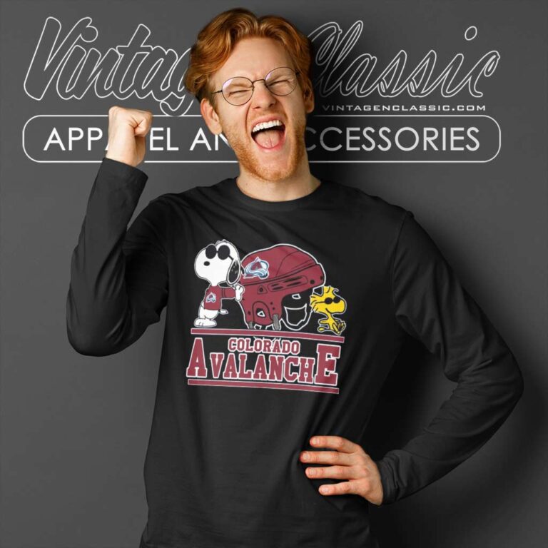 Snoopy Woodstock Colorado Avalanche Long Sleeve Tee Snoopy Woodstock Colorado Avalanche Long Sleeve Tee