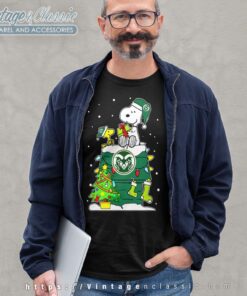 Snoopy Woodstock Colorado State Rams Ugly Christmas Long Sleeve Tee