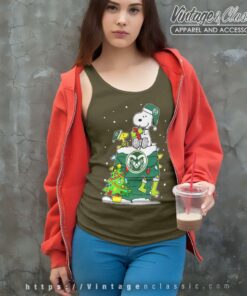 Snoopy Woodstock Colorado State Rams Ugly Christmas Tank Top Racerback