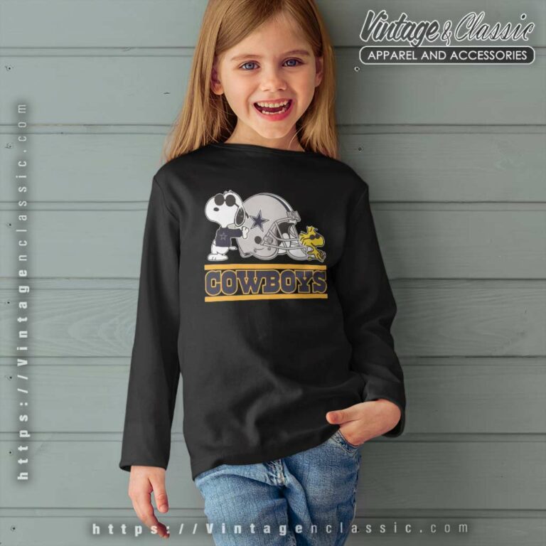 Snoopy Woodstock Dallas Cowboys Kids Long Sleeve Tee Snoopy Woodstock Dallas Cowboys Kids Long Sleeve Tee