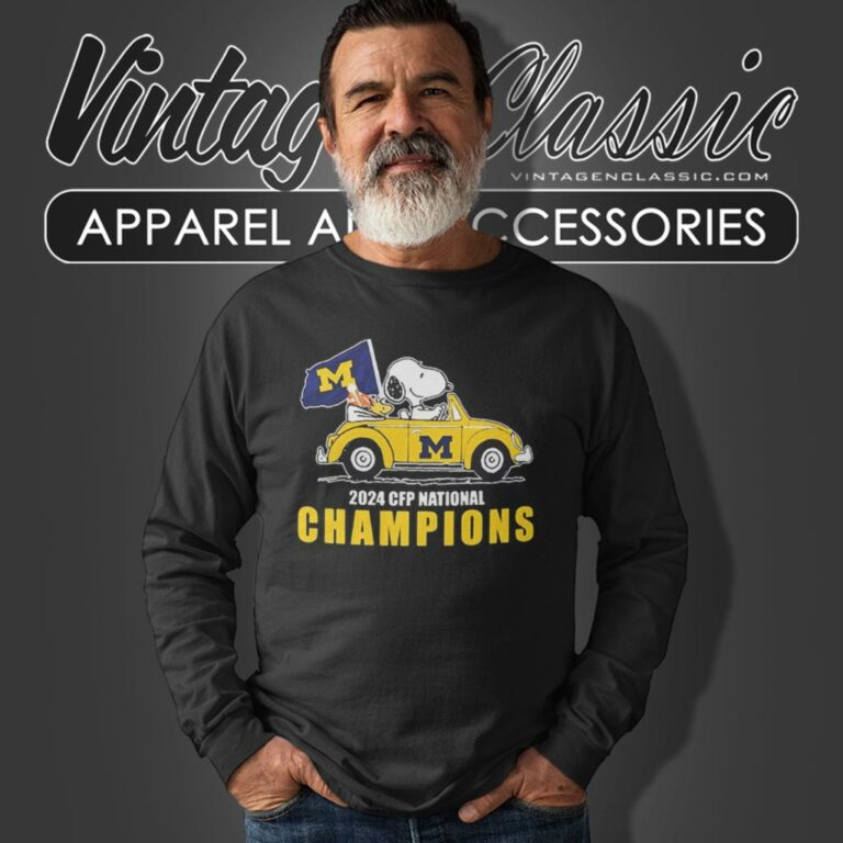 Snoopy Woodstock Drive Car Michigan Wolverines 2024 Cfp National Champions Long Sleeve Tee Snoopy Woodstock Drive Car Michigan Wolverines 2024 Cfp National Champions Long Sleeve Tee