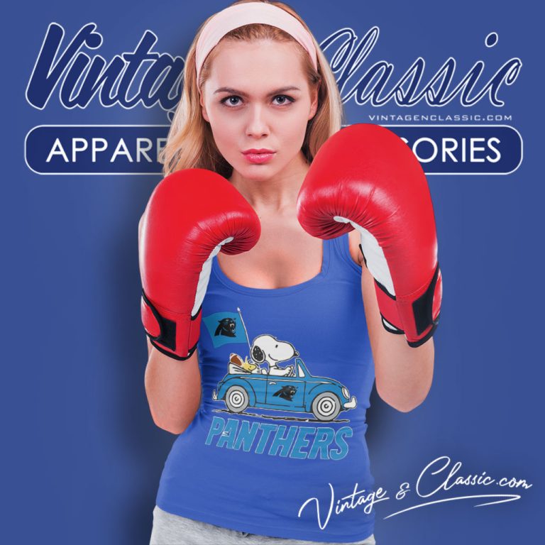 Snoopy Woodstock Driving Car Carolina Panthers Tank Top Racerback Snoopy Woodstock Driving Car Carolina Panthers Tank Top Racerback