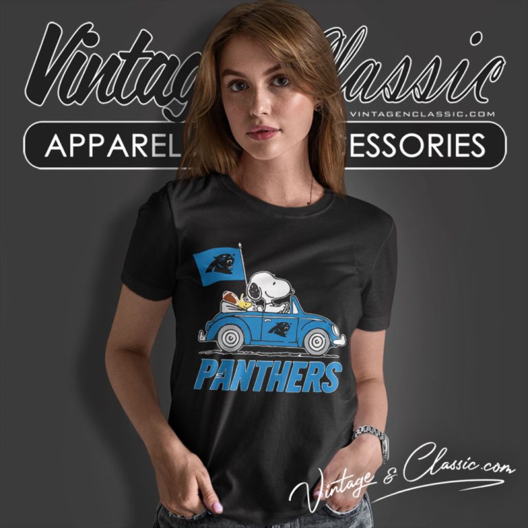 Snoopy Woodstock Driving Car Carolina Panthers Women T Shirt Snoopy Woodstock Driving Car Carolina Panthers Women T Shirt