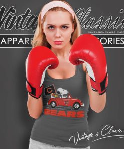 Snoopy Woodstock Driving Car Chicago Bears Tank Top Racerback