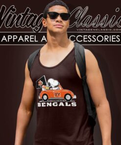 Snoopy Woodstock Driving Car Cincinnati Bengals Tank Top Racerback