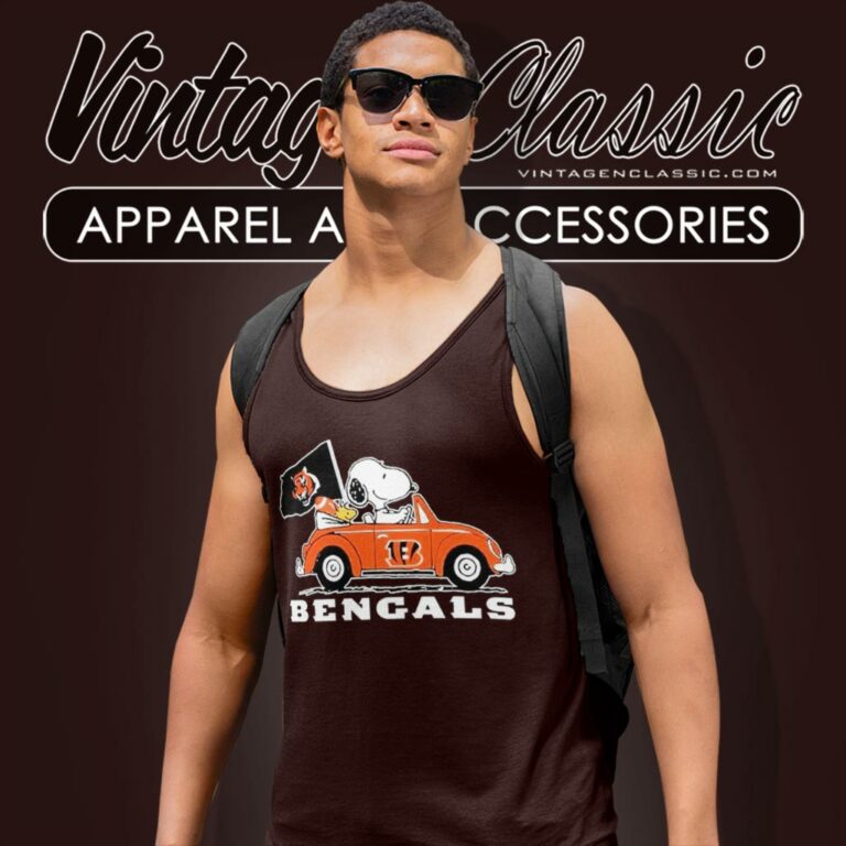 Snoopy Woodstock Driving Car Cincinnati Bengals Tank Top Racerback Snoopy Woodstock Driving Car Cincinnati Bengals Tank Top Racerback