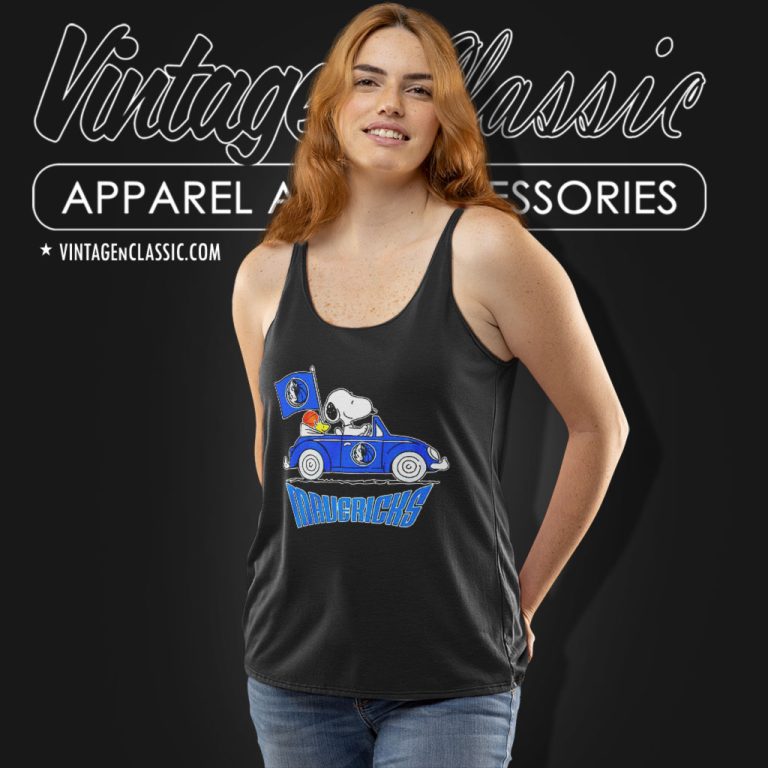 Snoopy Woodstock Driving Car Dallas Mavericks Tank Top Racerback Snoopy Woodstock Driving Car Dallas Mavericks Tank Top Racerback