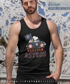 Snoopy Woodstock Driving Car Houston Astros Tank Top Racerback