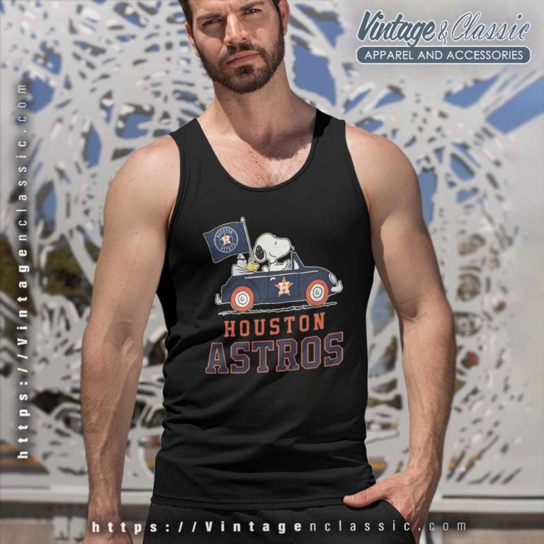 Snoopy Woodstock Driving Car Houston Astros Tank Top Racerback Snoopy Woodstock Driving Car Houston Astros Tank Top Racerback