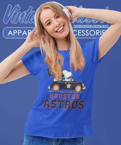 Snoopy Woodstock Driving Car Houston Astros Women TShirt