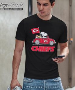 Snoopy Woodstock Driving Car Kansas City Chiefs T Shirt